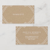 タンアンドホワイトシンプルナマステヨガ先生 名刺 (正面/裏面)