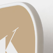 タンアンドホワイトモノグラストライプのム ピックルボールラケット (左詳細)