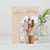 タンアーチホリデー写真クリスマスカード シーズンカード (スタンド正面)