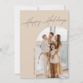 タンアーチホリデー フォト クリスマス カード (正面)