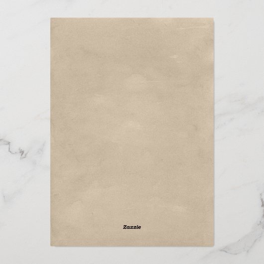 タンウォーターカラーマウンテンデスティネーションウェディング 箔招待状 (裏面)