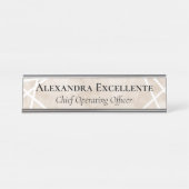 タンウォーター色の幾何学的モダンカスタム デスクネームプレート (正面)