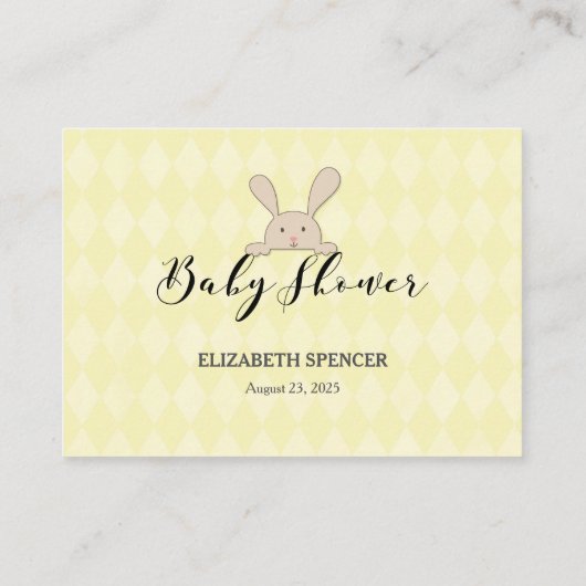 タンウサギの絵本 ベビーシャワーゲーム用 エンクロージャーカード (裏面)