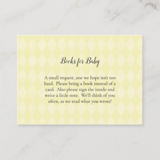 タンウサギの絵本 ベビーシャワーゲーム用 エンクロージャーカード (正面)