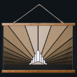 タンウッドトップウォールタペストリーのアートデコ太陽 吊り下げ型タペストリー<br><div class="desc">クラシックアートスタイル太陽のパターンtanで作成。様式化されたアートデコの形をした建物の後ろから昇る太陽の象徴的なパターン。今シンプル時代にエレガント忠実なデザイン。</div>