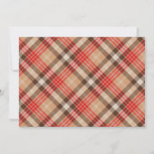 タンエレガントタータンチェックプレイドメリークリスマスフォト シーズンカード (裏面)