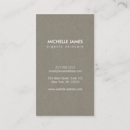 タンエレガントダンボールルックの金ゴールドリーフロゴ 名刺 (裏面)