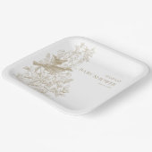 タンエレガントチノイスリー自然鳥の赤ちゃんシャワー ペーパープレート (傾斜あり)