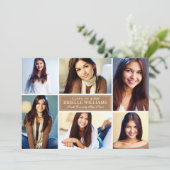 タンエレガントフォトコラージュ卒業パーティー 招待状 (スタンド正面)