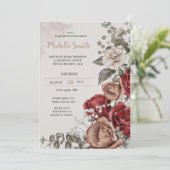 タンエレガントブルゴーニュフローラベビーシャワー 招待状 (スタンド正面)