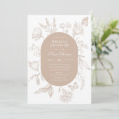 タンエレガントラインアートフローラブライダルシャワー 招待状 (スタンド正面)