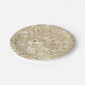 タンエレガントラビットバニーバードフローライースターブランチ ペーパープレート (アングル)