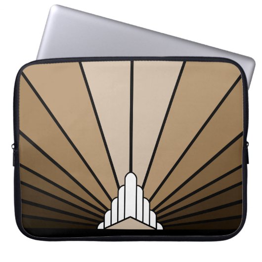 タンエレクトロニクスバッグのアールデコサン ラップトップスリーブ (正面)