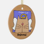 タンエンジェル猫がパーソナライズ セラミックオーナメント (右)