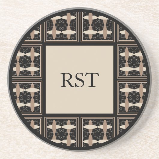 タンオンブラックイニシャル コースター (正面)