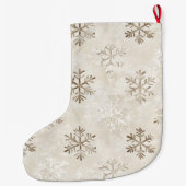 タンオーガニッククリームクリスマススノーフレーク ラージクリスマスストッキング (裏面)