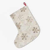 タンオーガニッククリームクリスマススノーフレーク ラージクリスマスストッキング (裏面 (吊り時))