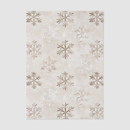 タンオーガニッククリームスノーフレーク素朴クリスマス 薄葉紙 (正面)