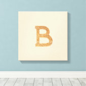 タンカラーの引き伸ばしキャンバス上の文字B キャンバスプリント (インサイチュ (ウッドフロア))