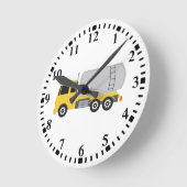 タンカートラック輸送トラック ラウンド壁時計 (傾斜)