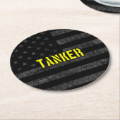 タンカー制服米国国旗 ラウンドペーパーコースター (アングル)