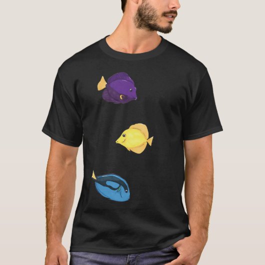 タンガ属の3種類の魚 - カートゥーン Tシャツ (正面)