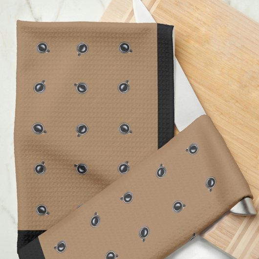 タンキッチンタオルのコーヒーカップパターン キッチンタオル