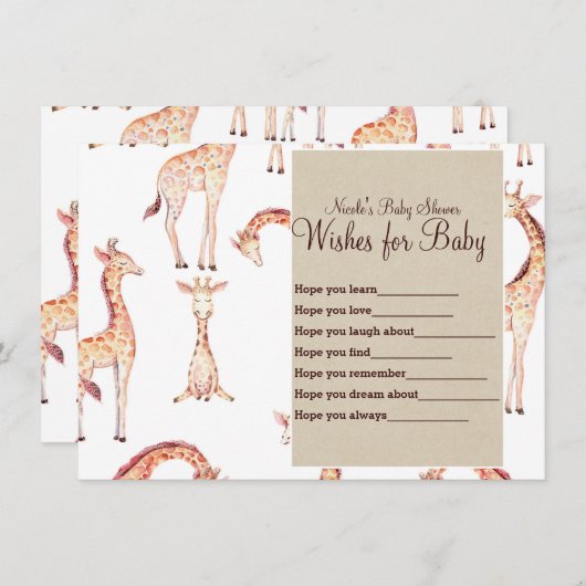 タンギラフェス&クラフト赤ちゃんシャワーゲームを希望 招待状 (正面/裏面)