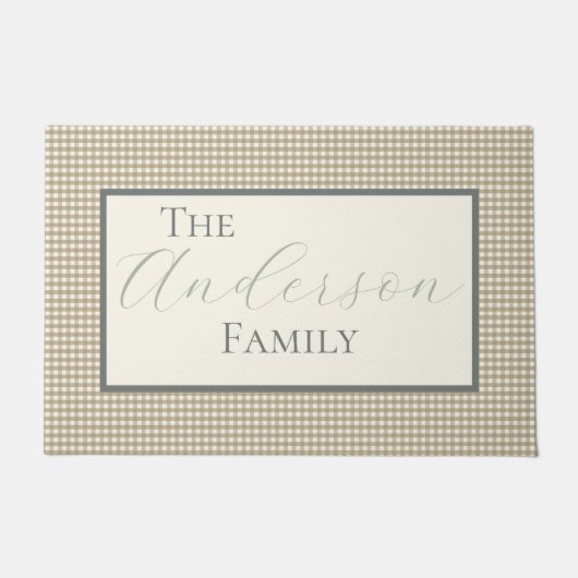 タンギンガムチェック ドアマット (正面)