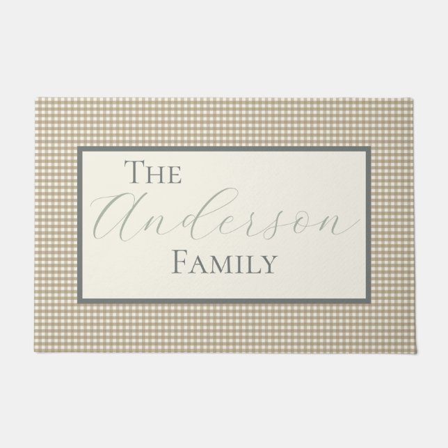 タンギンガムチェック ドアマット (正面)