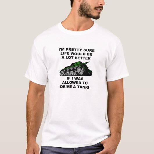 タンクでより良い生活 Funny Tshirt Tシャツ (正面)