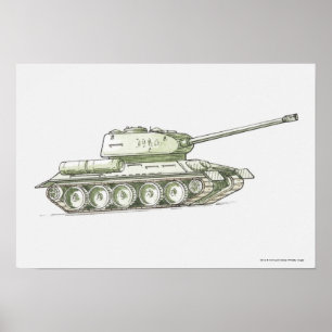 タンクのイラストレーション ポスター