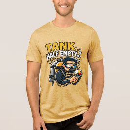 タンクの空気が半分 Funny スキューバダイバーTシャツ トライブレンドＴシャツ