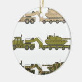 タンクを引っ張る軍のトラック セラミックオーナメント (左)