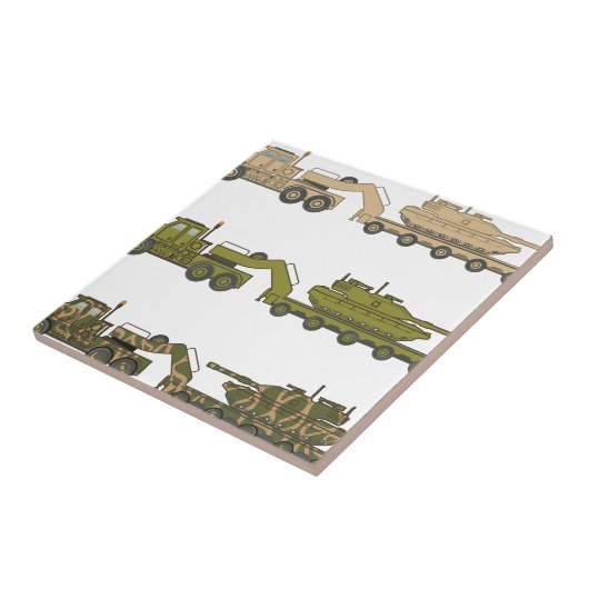 タンクを引っ張る軍のトラック タイル (側面)