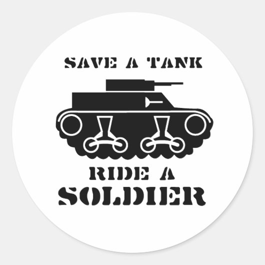 タンクを救え。兵隊に乗れ。 ラウンドシール (正面)