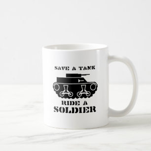 タンクを救って下さい。 兵士に乗って下さい コーヒーマグカップ