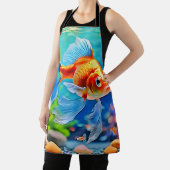 タンクカラフル金魚デザイン エプロン (インサイチュ)