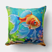 タンクカラフル金魚デザイン クッション (正面)
