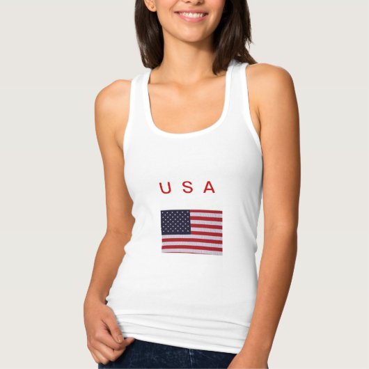 タンクトップUSA国旗 Tシャツ (正面)