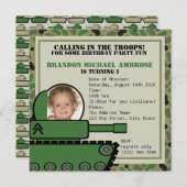 タンクパーティー誕生日/写真 招待状 (正面/裏面)