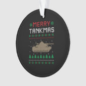 タンクマスバトルメリータンク軍隊醜いクリスマス オーナメント (正面)