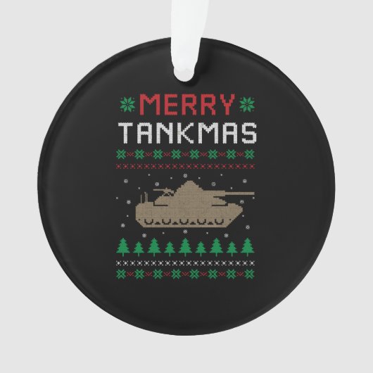 タンクマスバトルメリータンク軍隊醜いクリスマス オーナメント (正面)