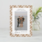 タンクラシックタータンチェックプレイドラブクリスマスフォト シーズンカード (スタンド正面)