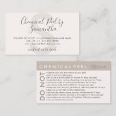 タンクリームのケミカルピールでアフターケアアドバイスを回避 名刺 (正面/裏面)