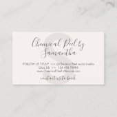 タンクリームのケミカルピールでアフターケアアドバイスを回避 名刺 (正面)