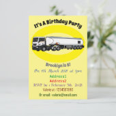 タンクローリーの燃料輸送の漫画イラスト 招待状 (スタンド正面)