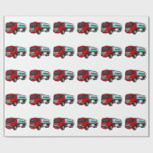 タンクローリー燃料輸送の漫画イラスト ラッピングペーパー (フラット)