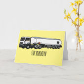 タンクローリー燃料輸送漫画イラストレーション カード (黄色い花)