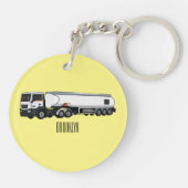 タンクローリー燃料輸送漫画イラストレーション キーホルダー (裏面)